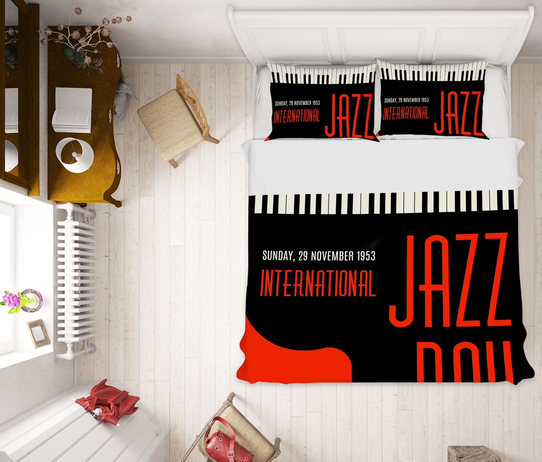 3D Red Piano Key 168 Boris Draschoff Bedding Bed Pillowcases Quilt