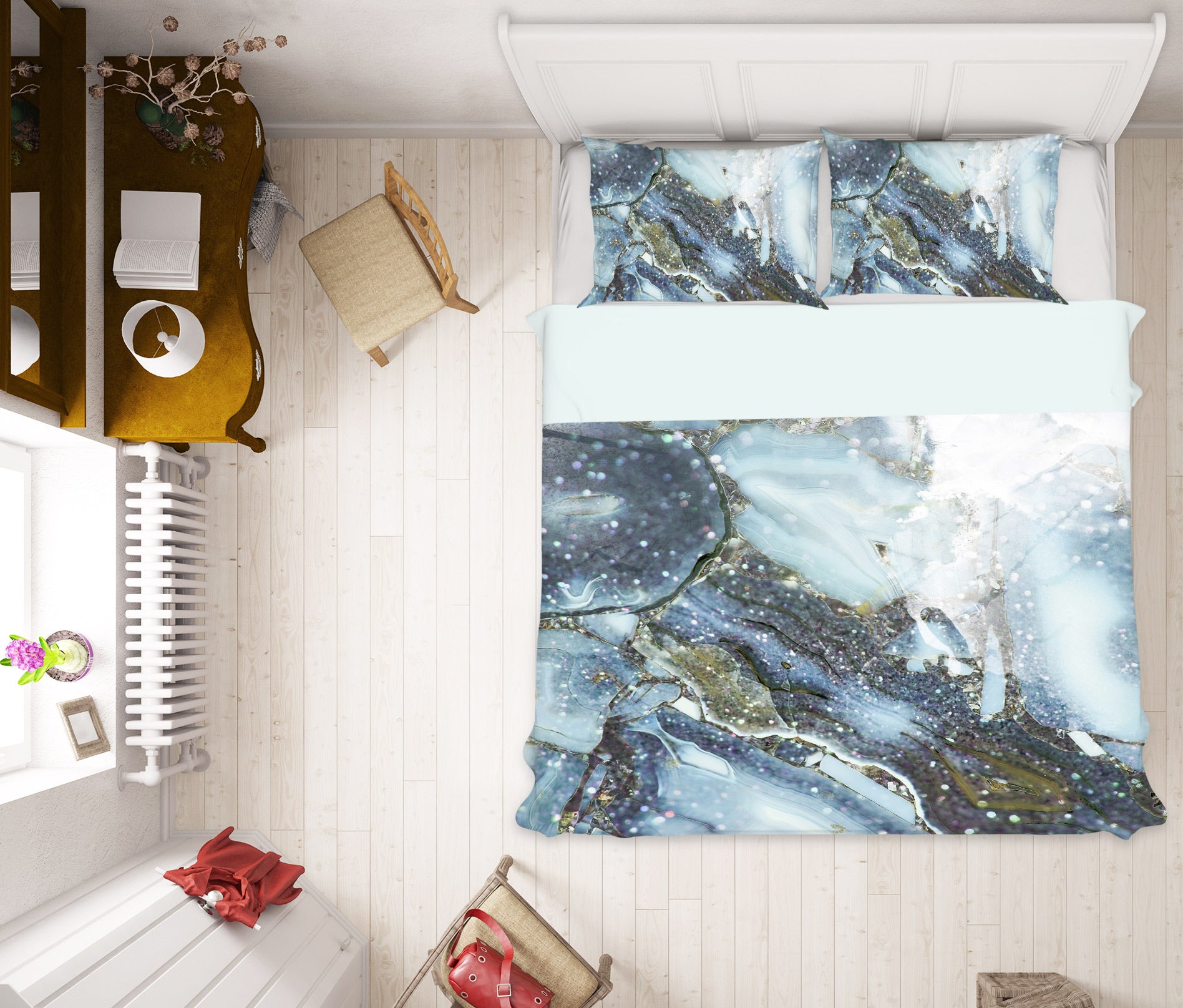 3D Marbling 16113 Bed Pillowcases Quilt