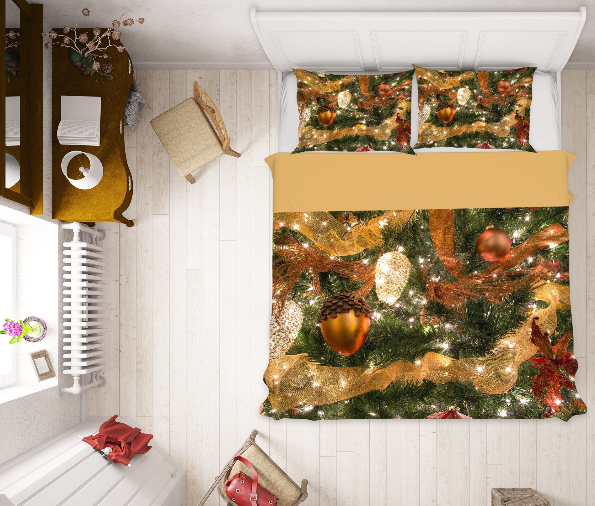3D Pine Cones 50045 Christmas Quilt Duvet Cover Xmas Bed Pillowcases