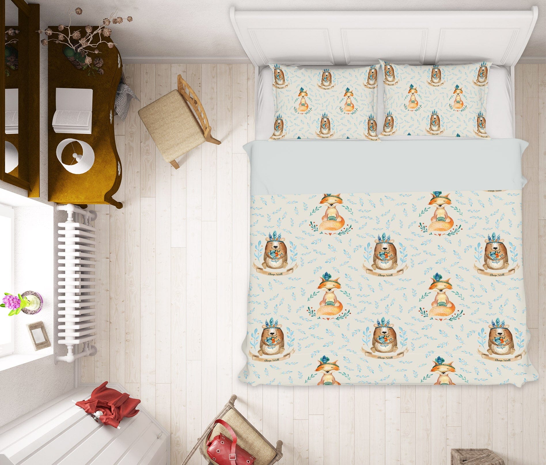 3D Fox Bear 207 Uta Naumann Bedding Bed Pillowcases Quilt Quiet Covers AJ Creativity Home 