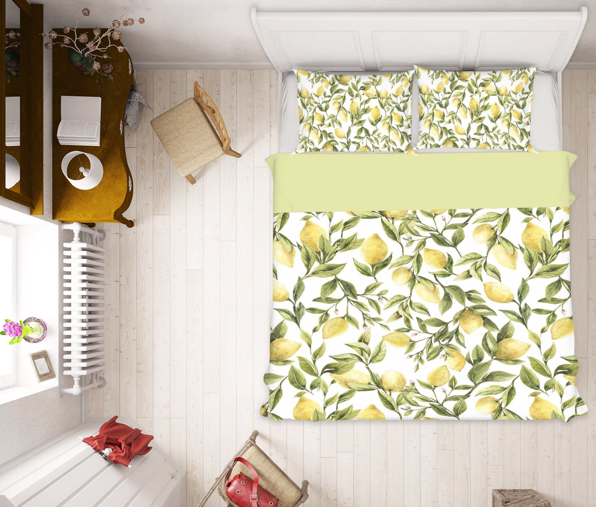 3D Lemon Blossom 18176 Uta Naumann Bedding Bed Pillowcases Quilt