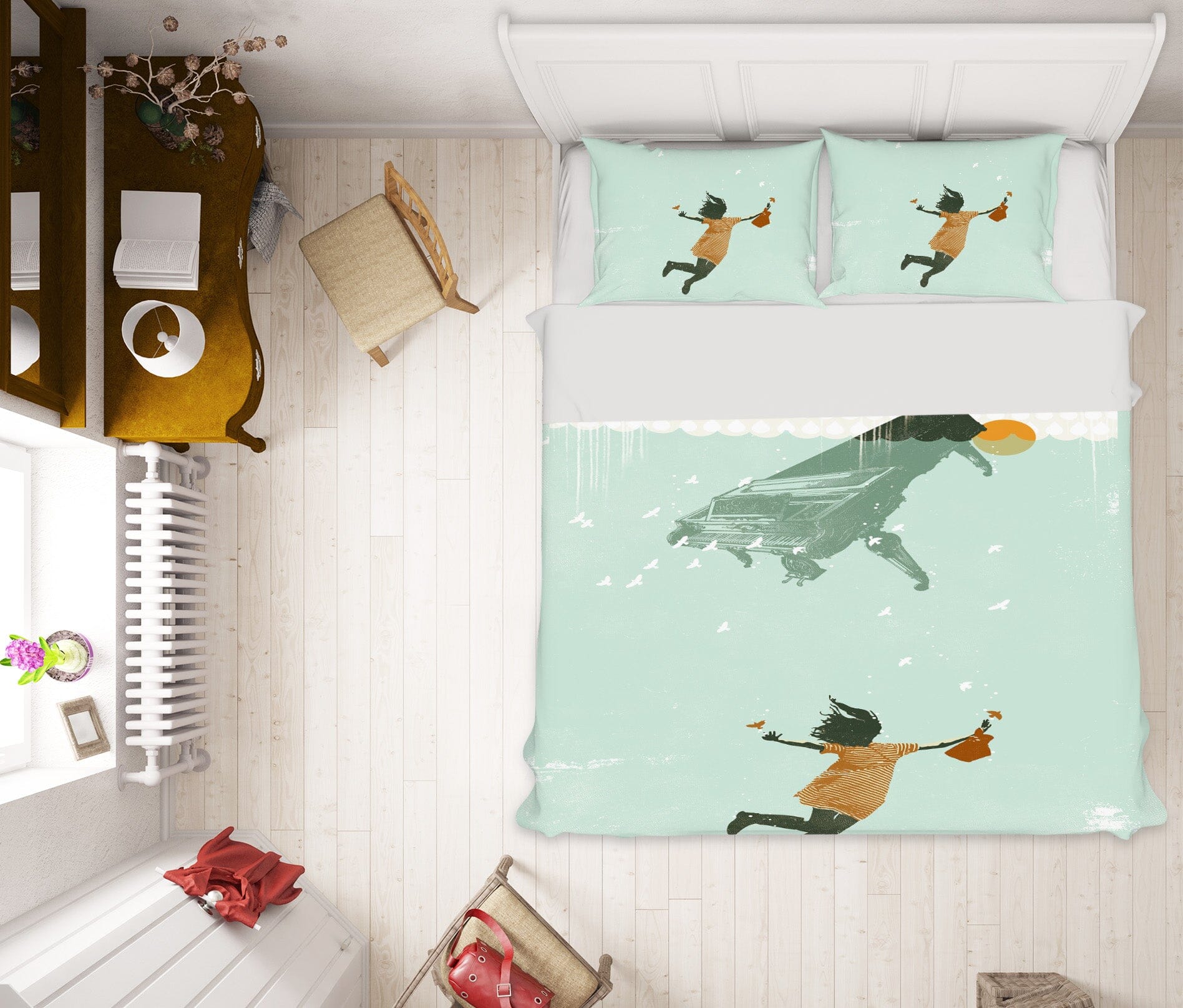 3D Swimming In Water 2118 Showdeer Bedding Bed Pillowcases Quilt Quiet Covers AJ Creativity Home 
