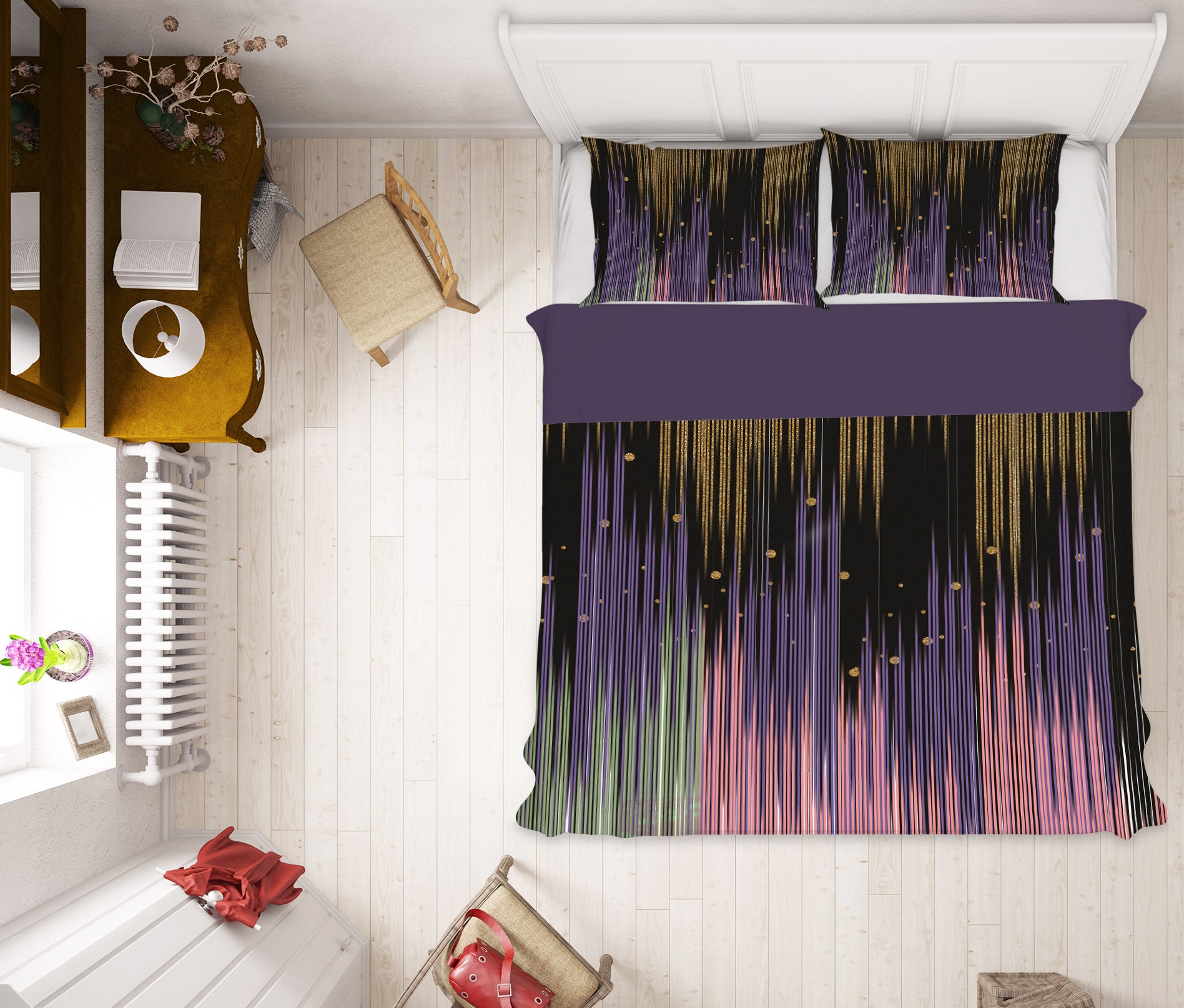 3D Purple Pattern 16029 Bed Pillowcases Quilt