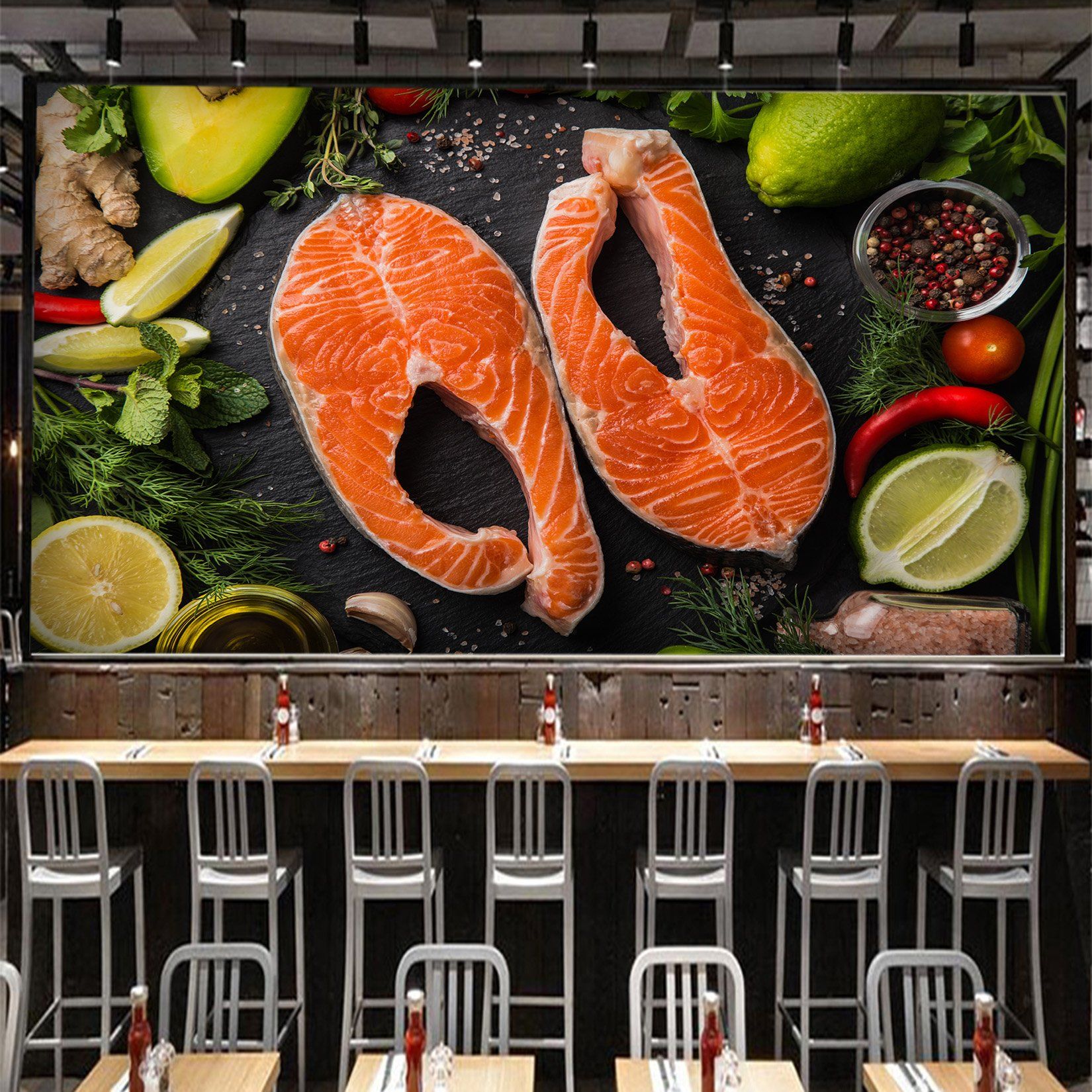 3D Fish Steak Pepper 099 Wallpaper AJ Wallpaper 