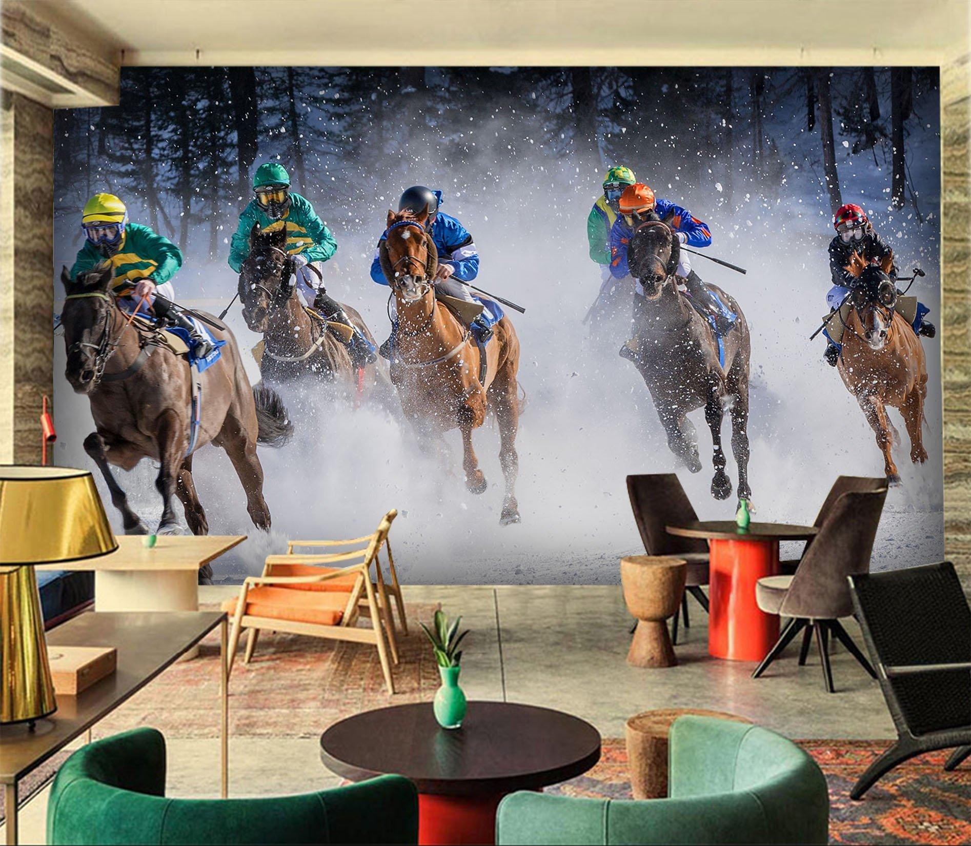 3D Horse Racing 989 Vehicle Wall Murals Wallpaper AJ Wallpaper 2 