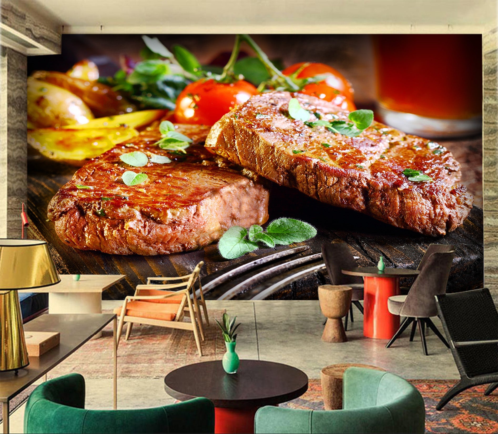 3D Delicious Steak 055 Food Wall Murals Wallpaper AJ Wallpaper 2 