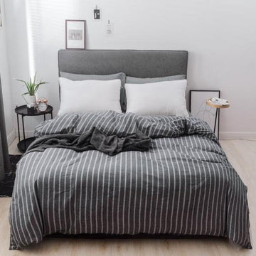 3D Black And Gray Vertical Stripes 4150 Bed Pillowcases Quilt