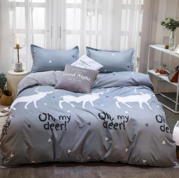 3D Gray Background Deer Shadow 5189 Bed Pillowcases Quilt