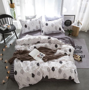 3D Black Ash Leaves 4016 Bed Pillowcases Quilt
