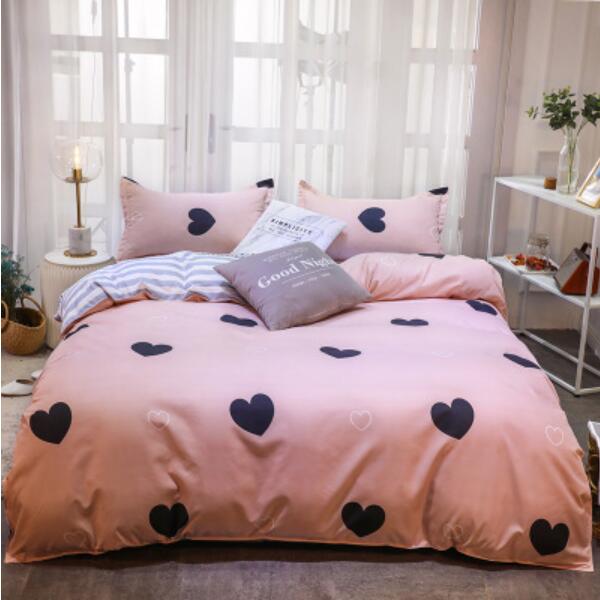 3D Pink Background Black Love 5191 Bed Pillowcases Quilt