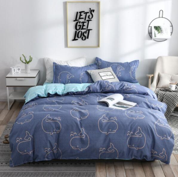 3D Whale Line 4002 Bed Pillowcases Quilt