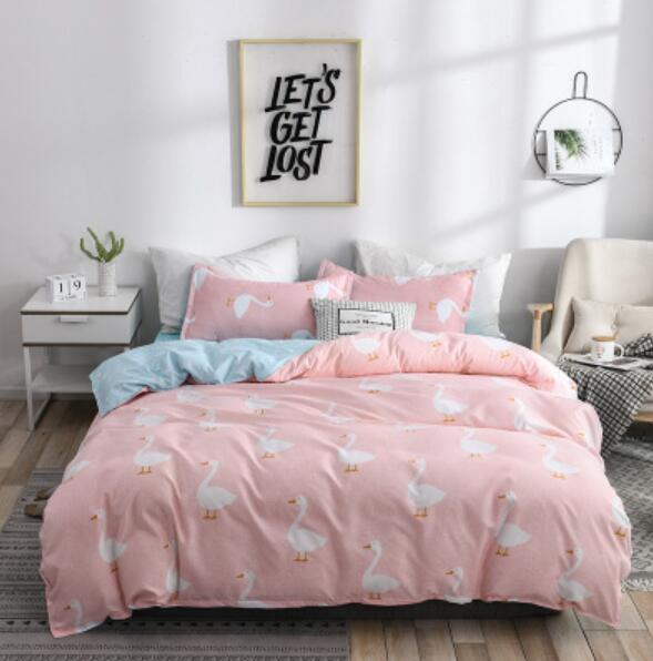 3D Big White Goose 4003 Bed Pillowcases Quilt