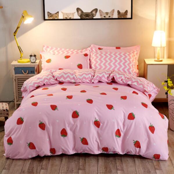 3D Small Strawberry Pattern 4035 Bed Pillowcases Quilt