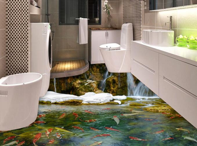 3D Stream And Pond Floor Mural Wallpaper AJ Wallpaper 2 