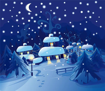3D Christmas Eve Star Hut Moon 602 Wallpaper AJ Wallpapers 