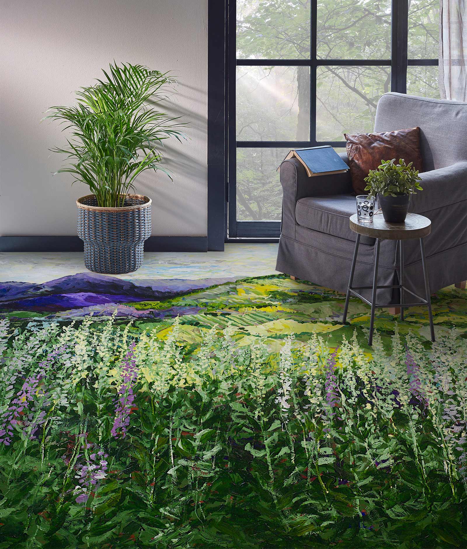 3D Flower Bush 9551 Allan P. Friedlander Floor Mural