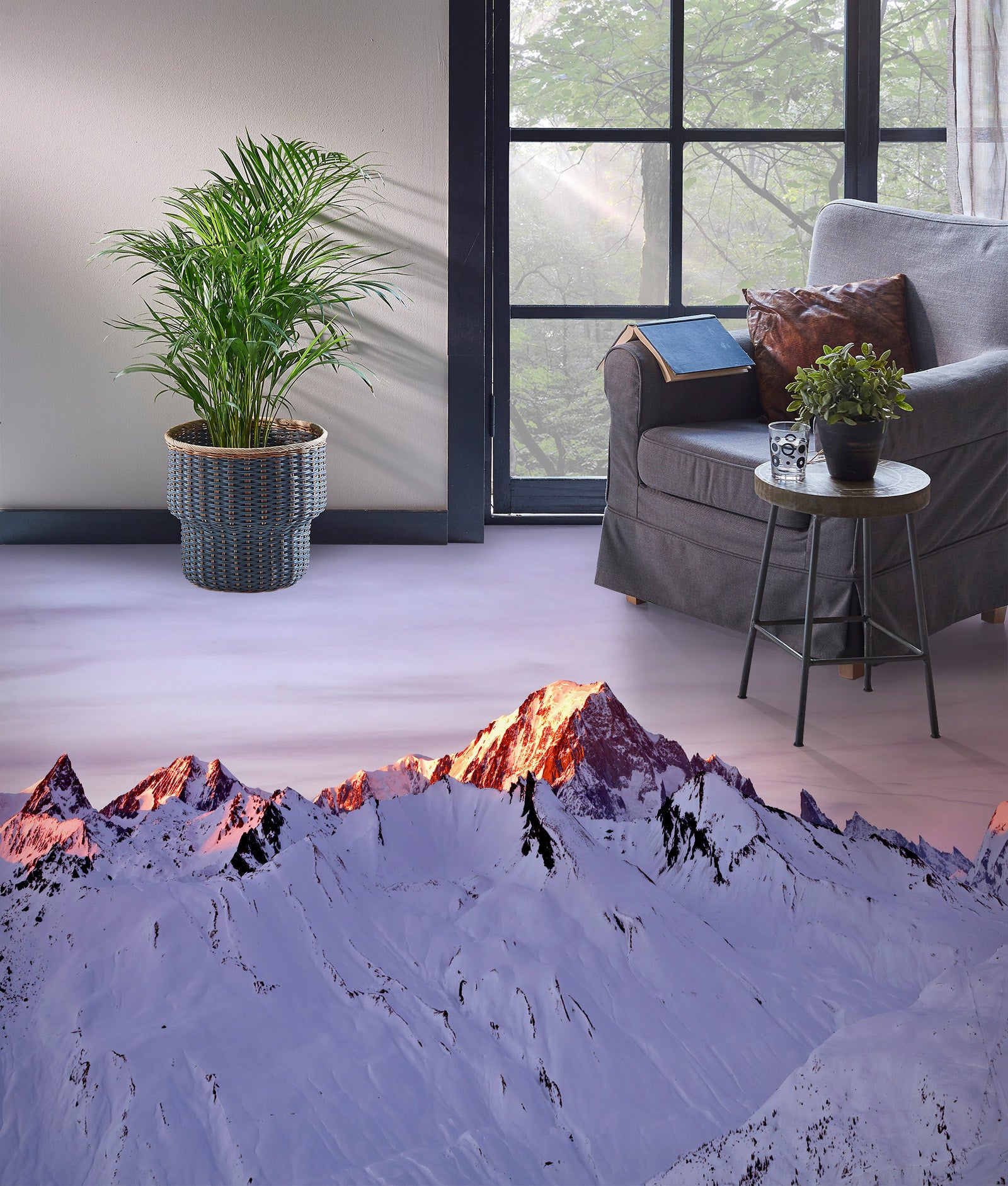 3D Sunset Snow Mountain 537 Assaf Frank Floor Mural