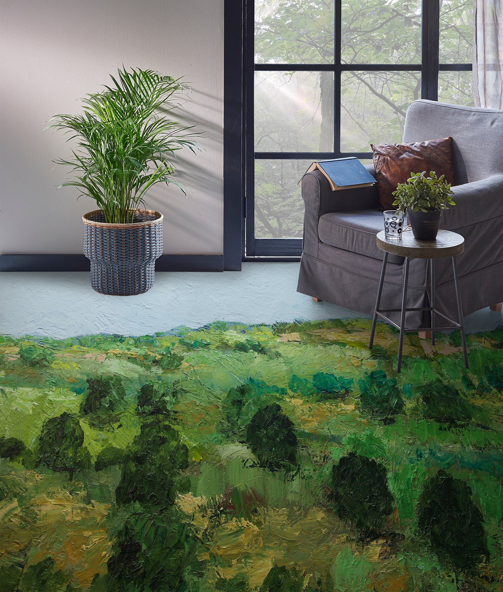 3D Grassland Trees Pattern 9637 Allan P. Friedlander Floor Mural