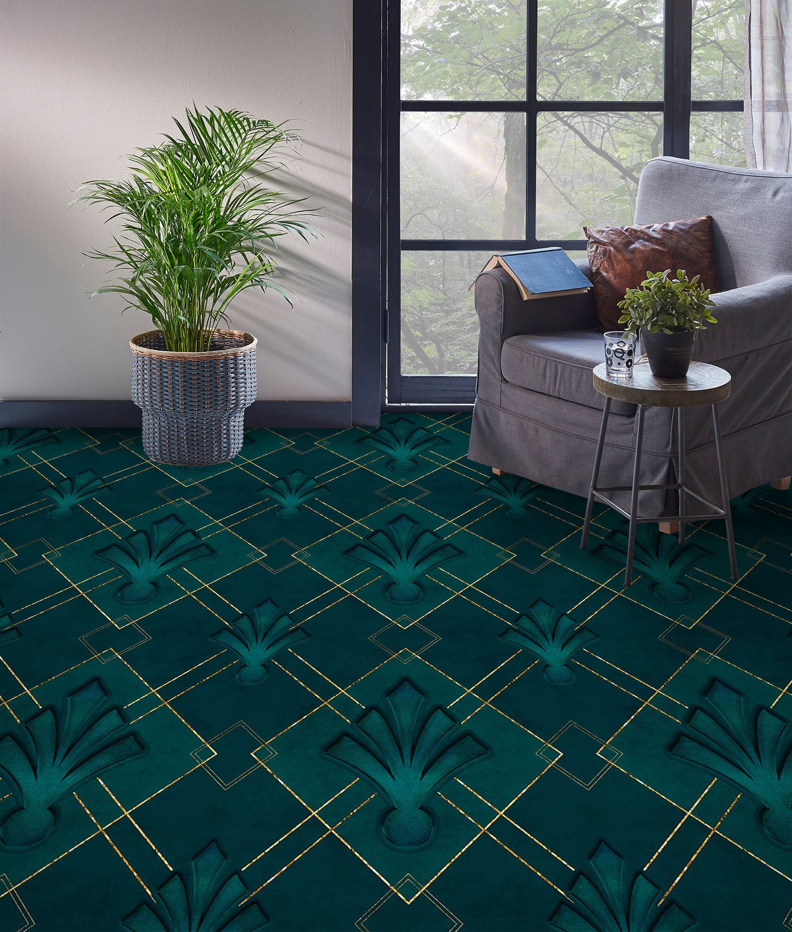 3D Argyle Pattern 102115 Andrea Haase Floor Mural