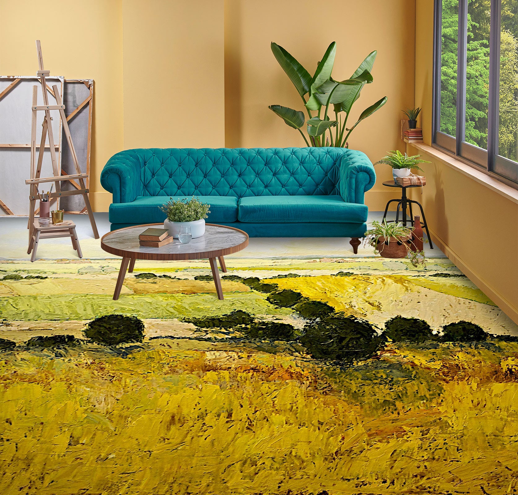 3D Golden Grass 9521 Allan P. Friedlander Floor Mural