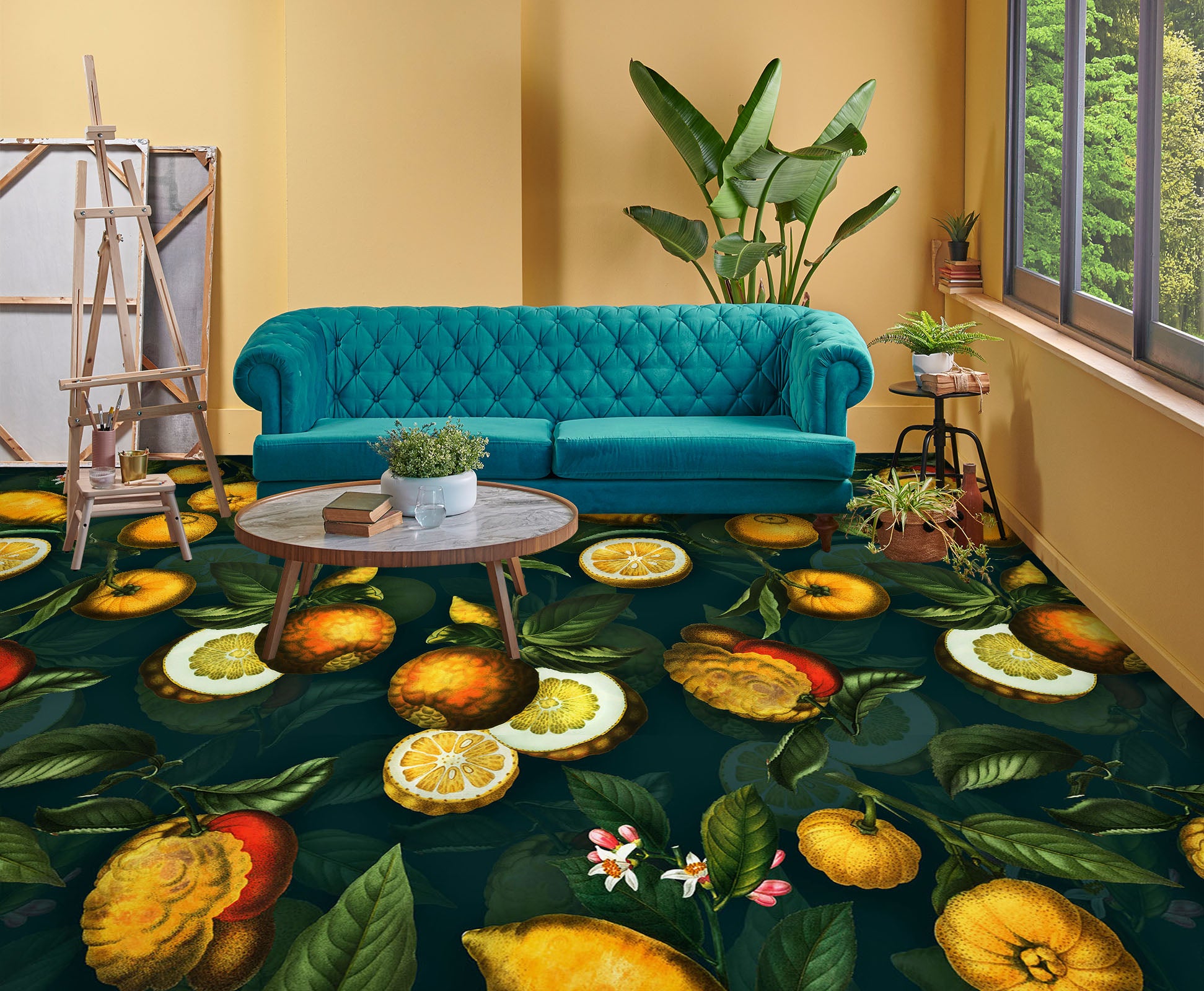 3D Leaves Fruit 10001 Uta Naumann Floor Mural