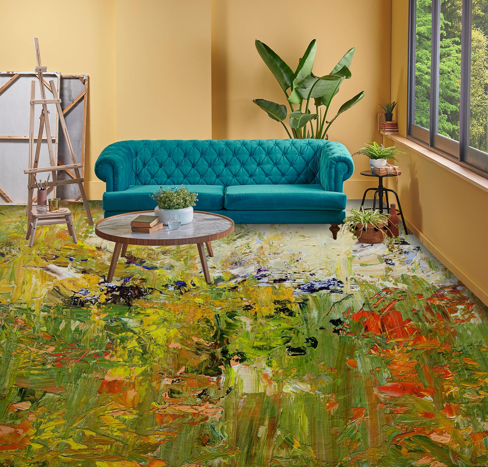 3D Grass Oil Painting 9652 Allan P. Friedlander Floor Mural