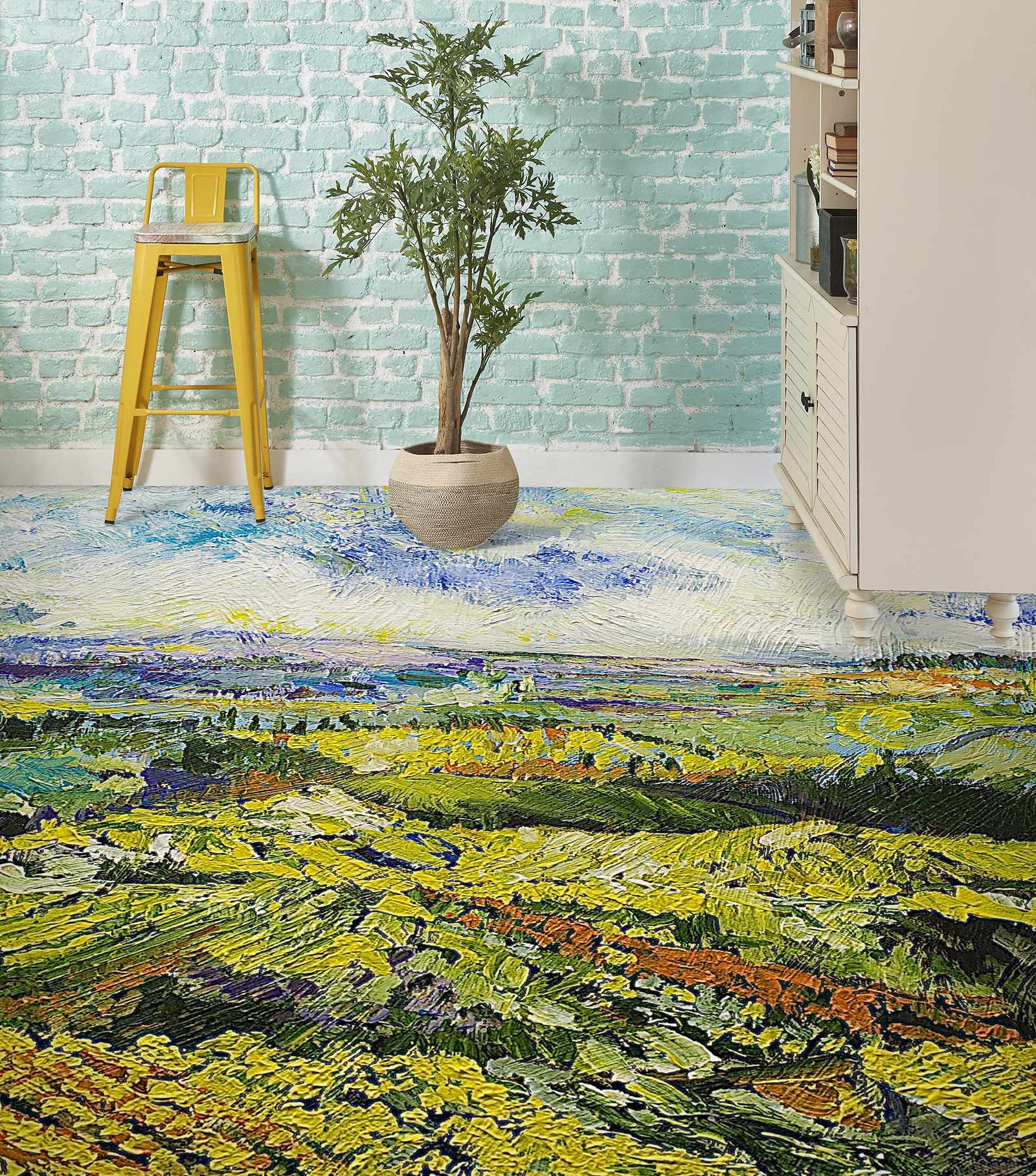 3D Lawn Field Hillside 9520 Allan P. Friedlander Floor Mural