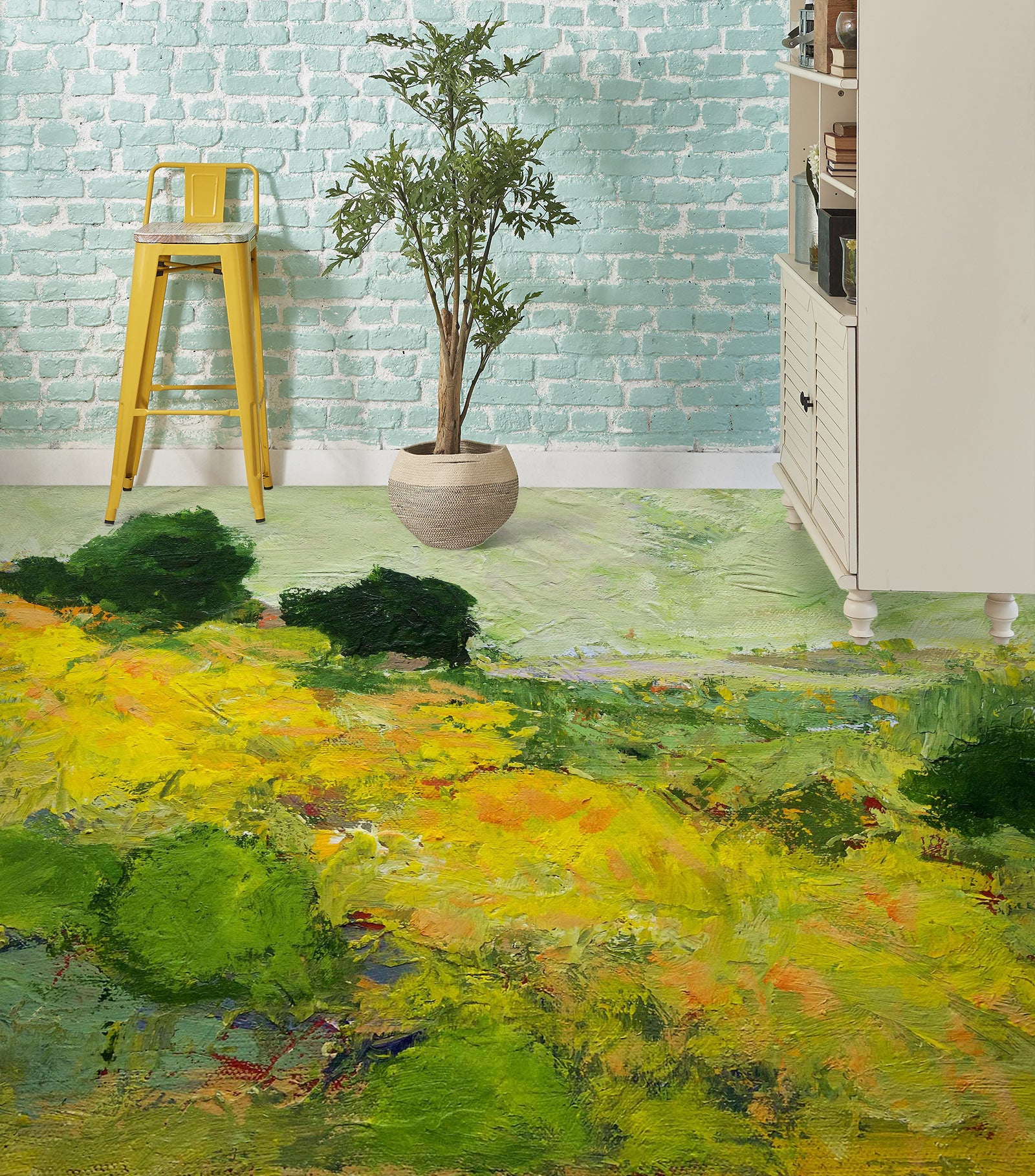 3D Green Grass Painting 9654 Allan P. Friedlander Floor Mural