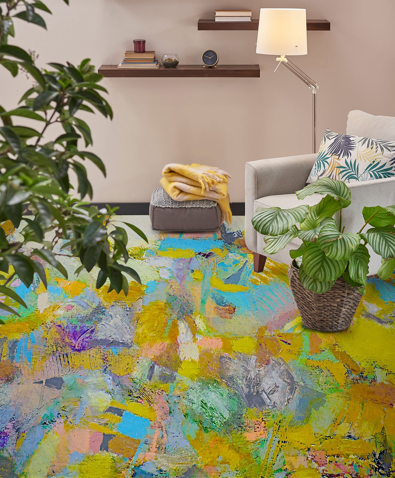 3D Yellow-Green Pigment 9508 Allan P. Friedlander Floor Mural
