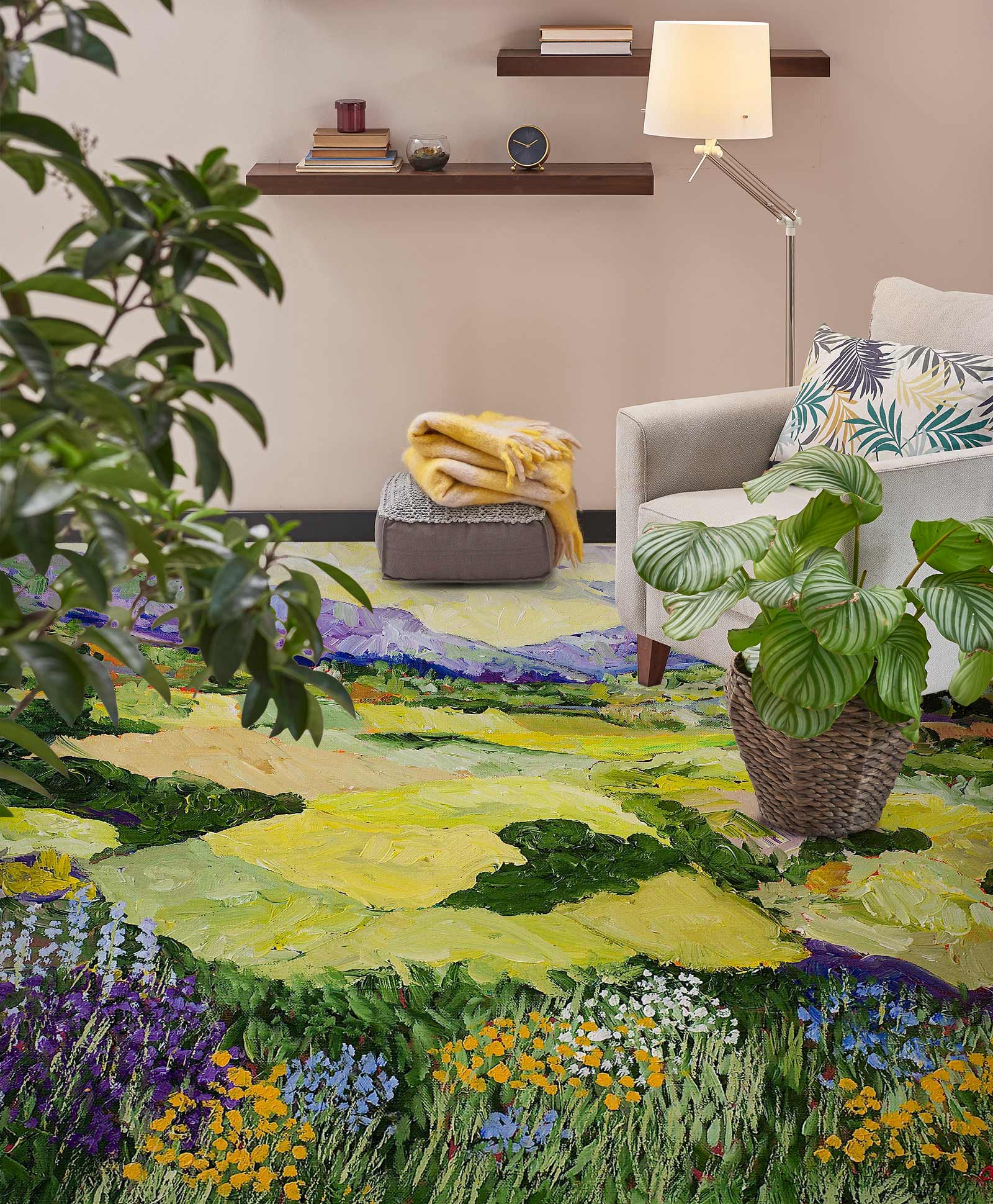 3D Field Meadow Hillside 9603 Allan P. Friedlander Floor Mural