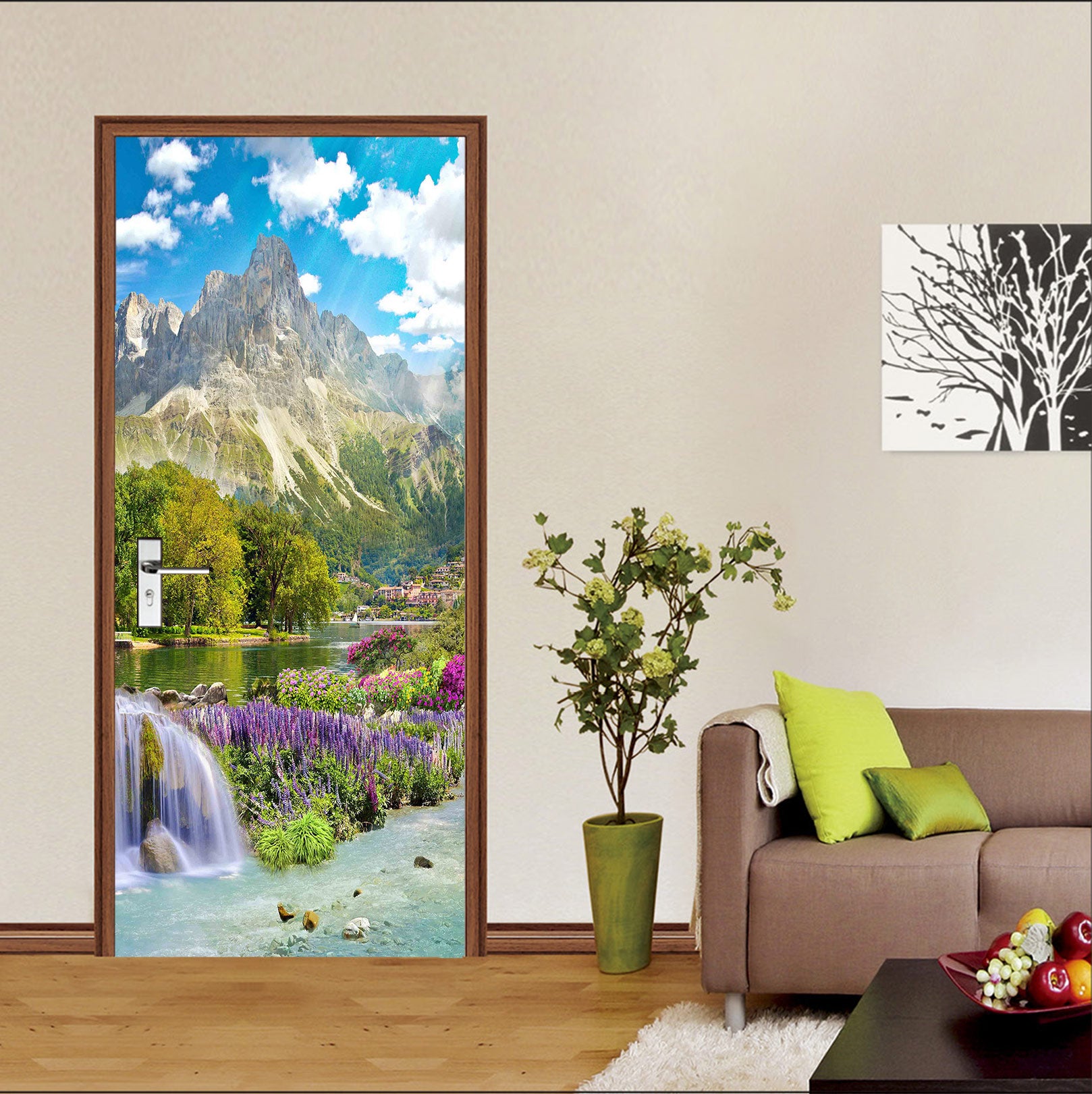 3D Mountains 24134 Door Mural