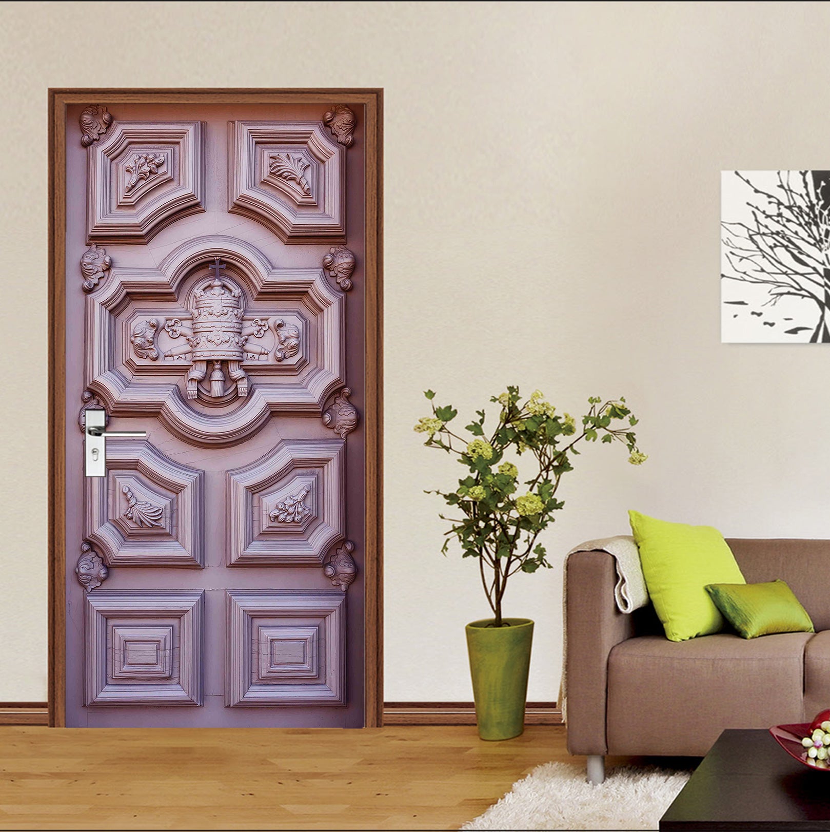 3D Purple Rich Door 043 Door Mural