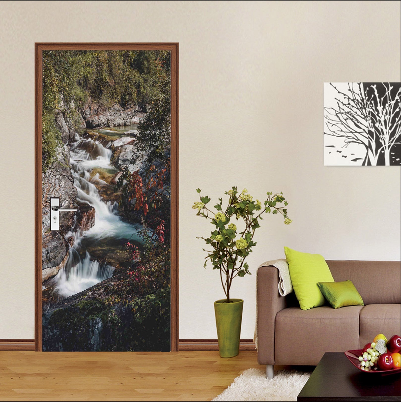 3D Torrential Water 25004 Door Mural