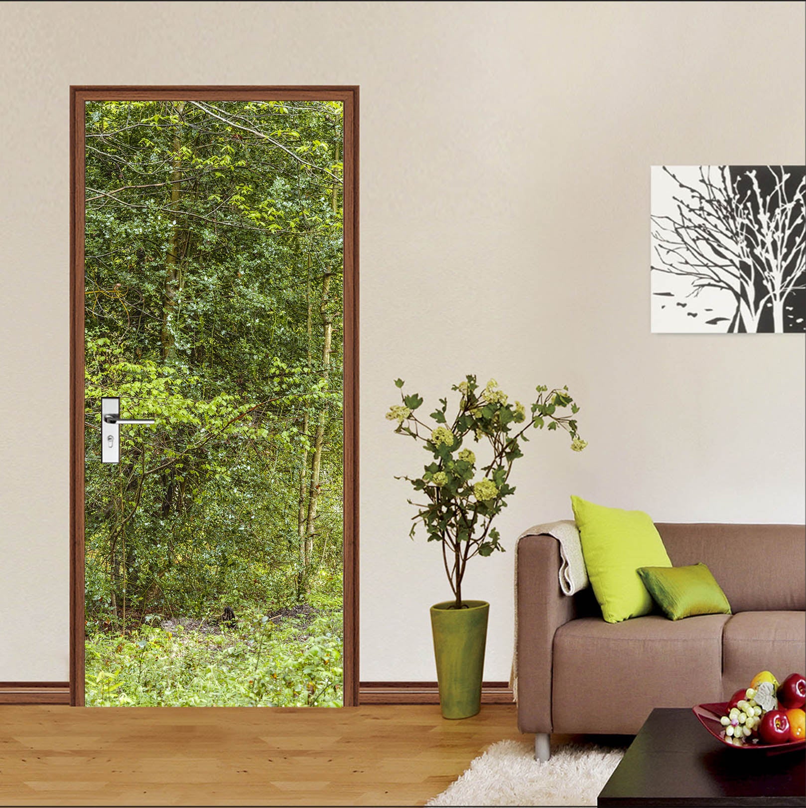 3D Green Wood 5176 Assaf Frank Door Mural