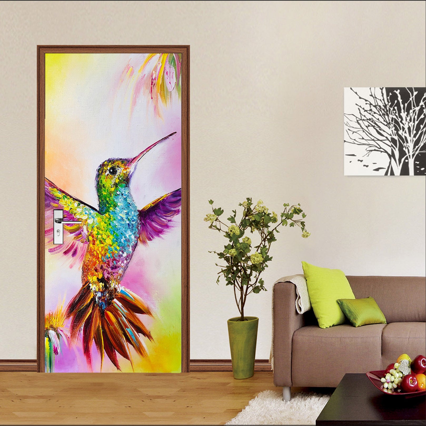 3D Colorful Bird 3242 Skromova Marina Door Mural