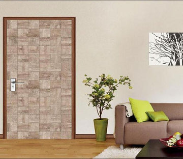 3D simple elegant wooden lattice door mural Wallpaper AJ Wallpaper 