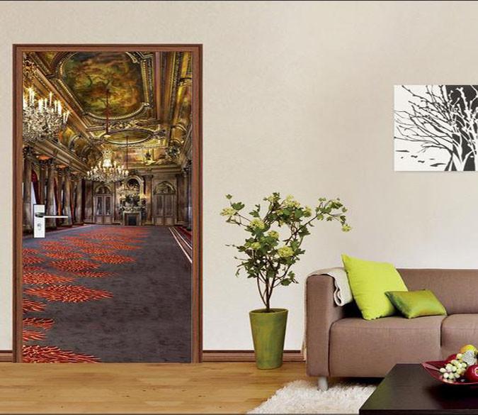 3D luxury ceiling living room door mural Wallpaper AJ Wallpaper 