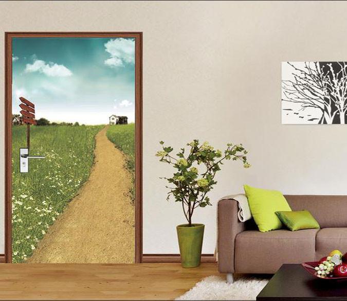 3D flower arch path door mural Wallpaper AJ Wallpaper 