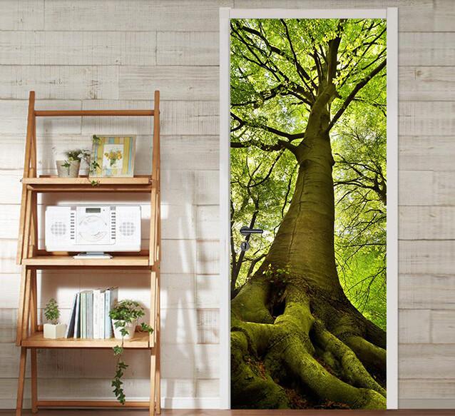 3D natural green treesdoor mural Wallpaper AJ Wallpaper 