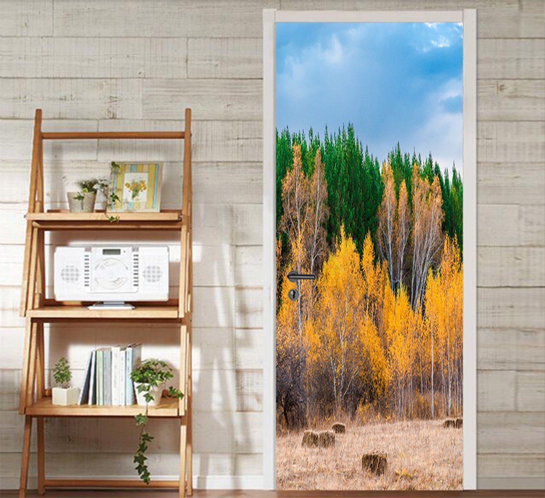 3D Colorful Trees 52 Door Mural Wallpaper AJ Wallpaper 