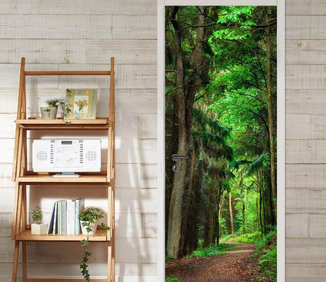 3D natural forest landscape door mural Wallpaper AJ Wallpaper 