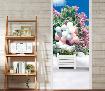 3D balloon beautiful flower balloon door mural Wallpaper AJ Wallpaper 