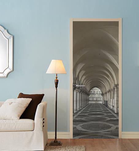 3D dome pillar Gallery door mural Wallpaper AJ Wallpaper 