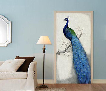 3D peacock painting door mural Wallpaper AJ Wallpaper 