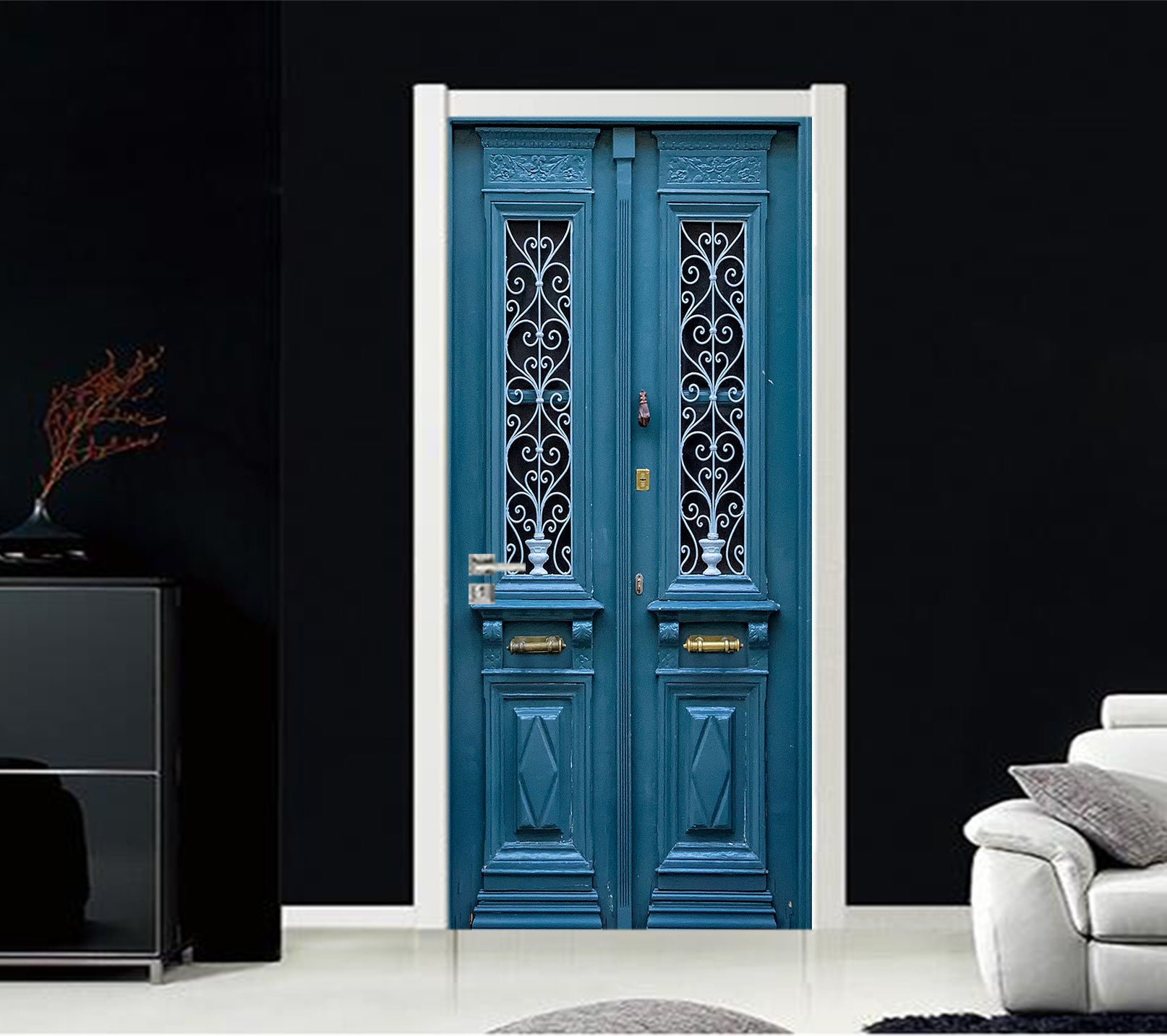 3D Blue Door 012 Door Mural