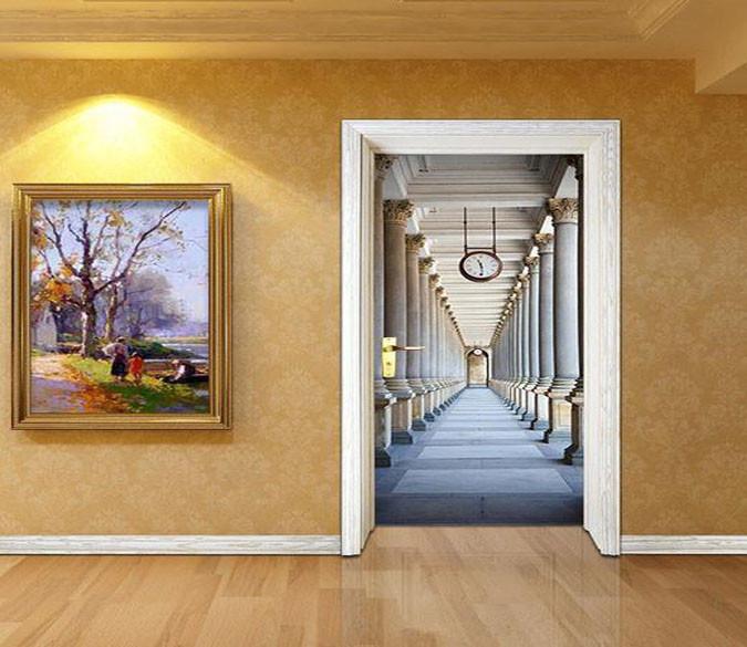 3D rome promenade painting door mural Wallpaper AJ Wallpaper 