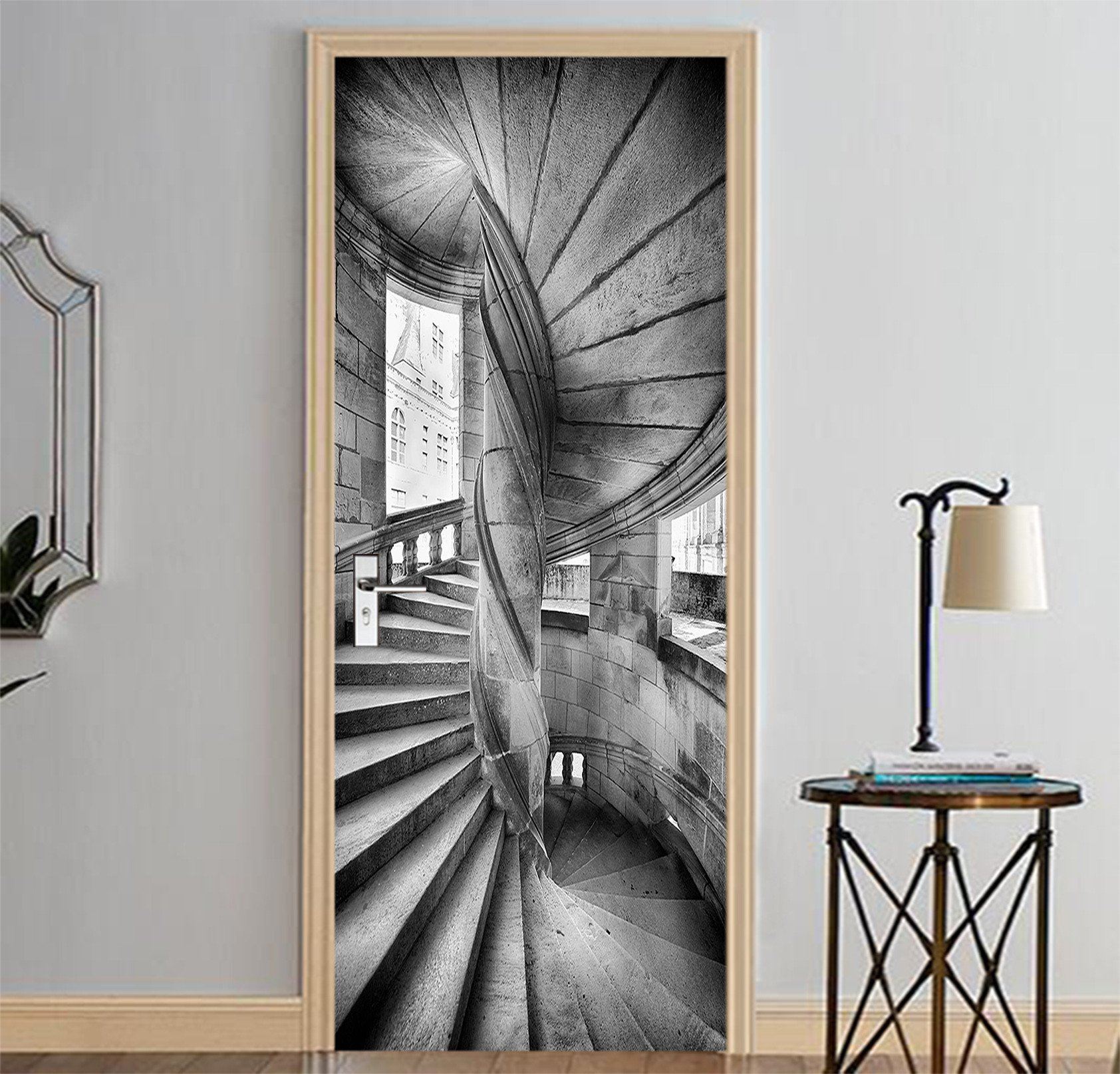 3D Spiral Staircase 73 Door Mural Wallpaper AJ Wallpaper 