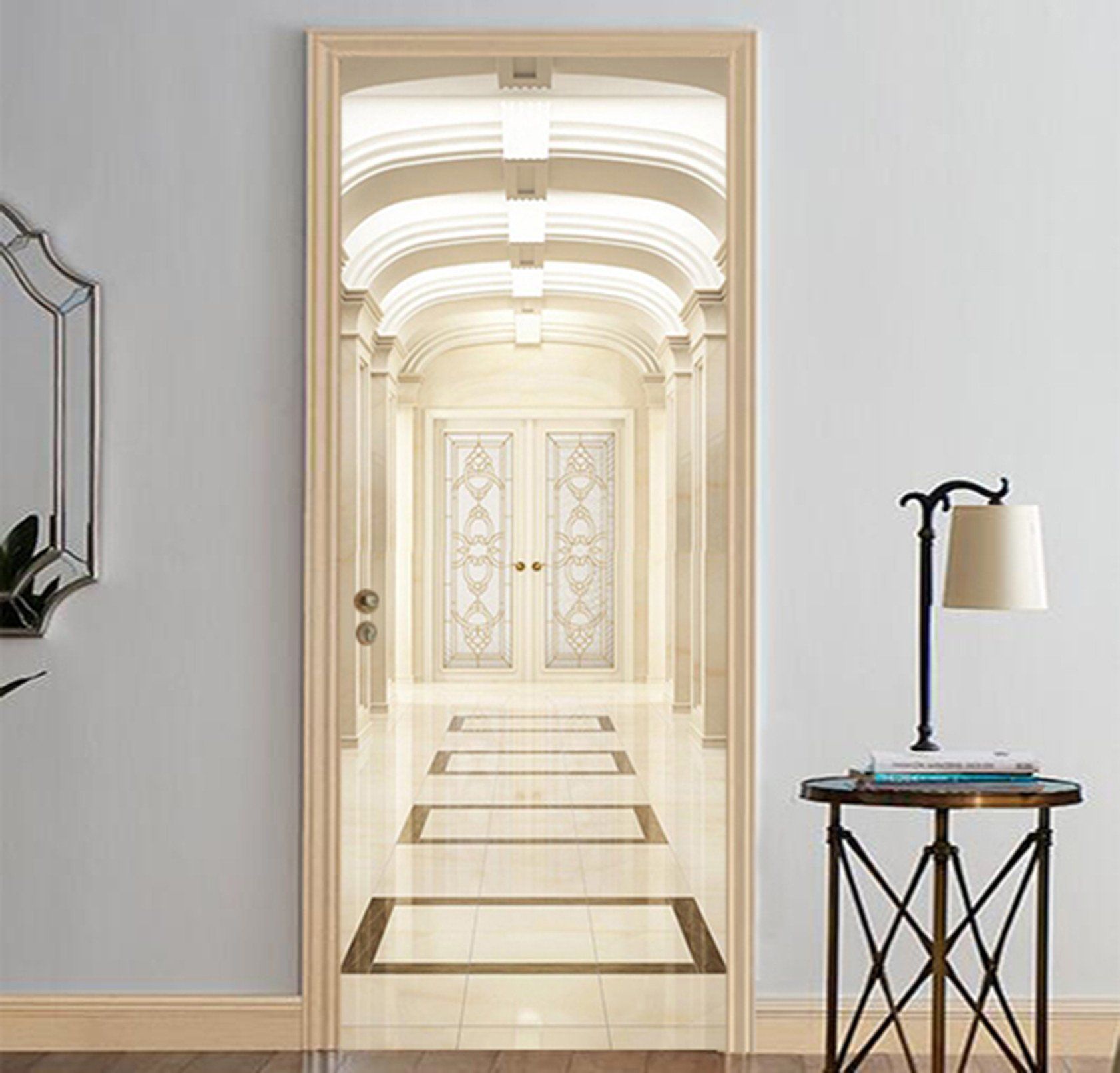 3D Corridor Gate 66 Door Mural Wallpaper AJ Wallpaper 