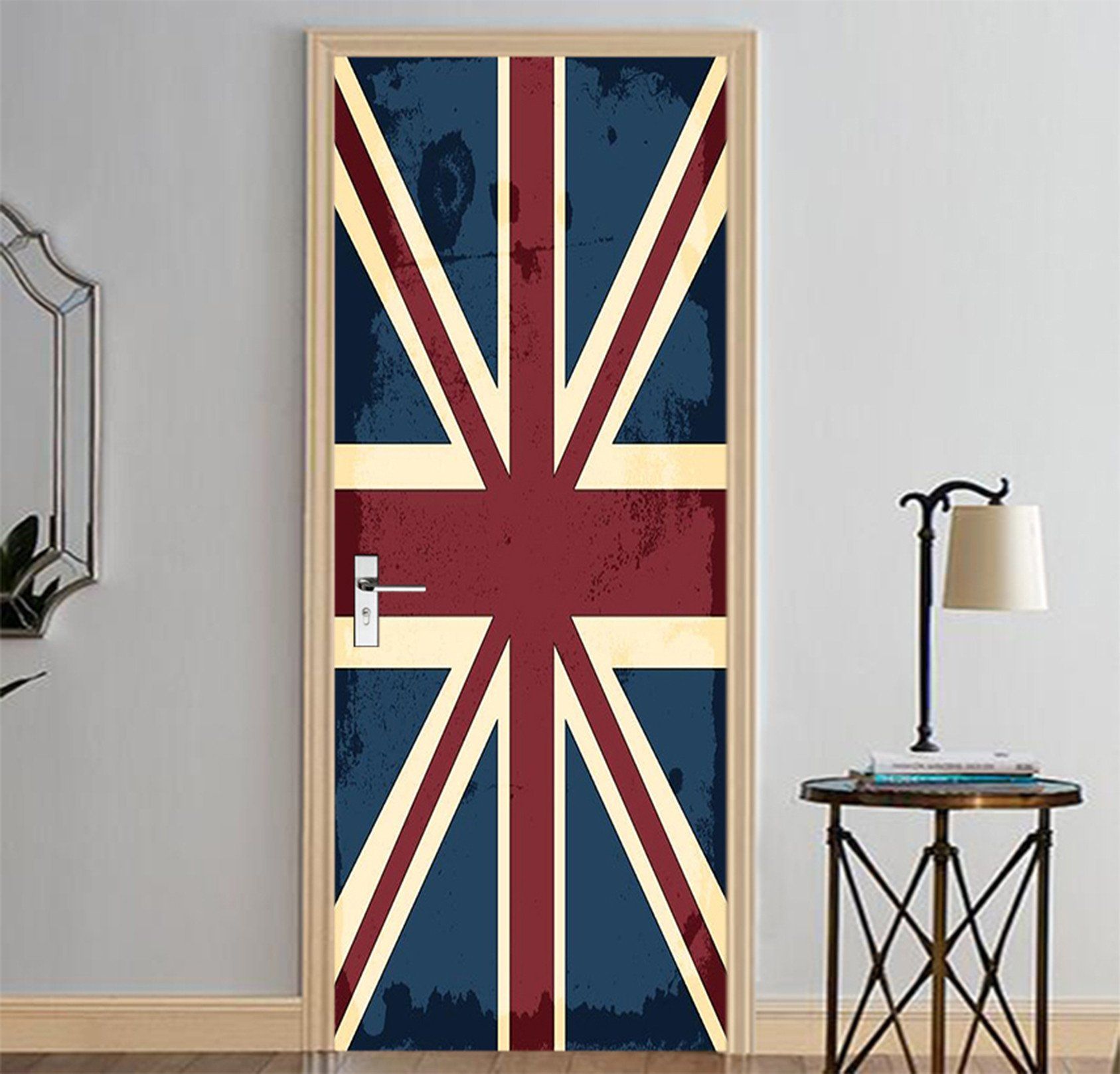 3D British Flag 50 Door Mural Wallpaper AJ Wallpaper 