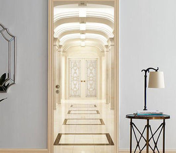 3D corridor through the arch door mural Wallpaper AJ Wallpaper 
